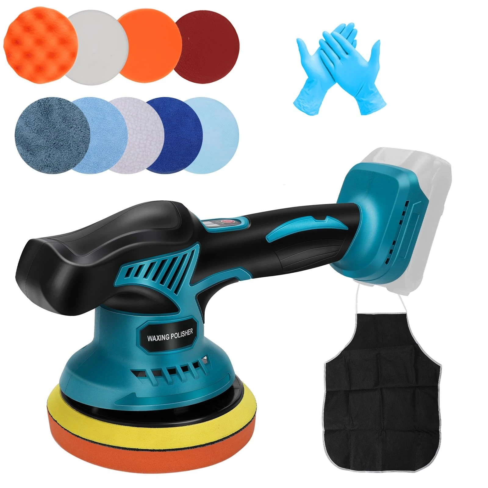 Cordless Car Buffer Polisher Compatible with Makita 18V Battery, 6 Inch Car Polishing Machine with Attachments, 6 Speeds Cordless Auto Polisher (Battery Not Included)