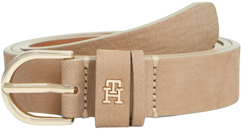 Tommy Hilfiger Women's Essential Effortless 2.5 Nubuck AW0AW17762 Adjustable Belt, BEIGE, 75