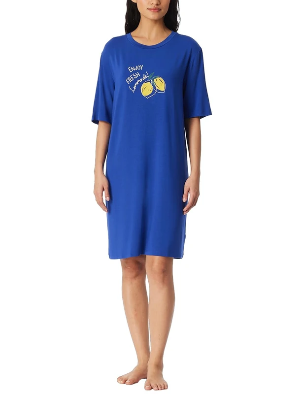 Schiesser Women's Casual Fashion Night Shirt, Royal, 14