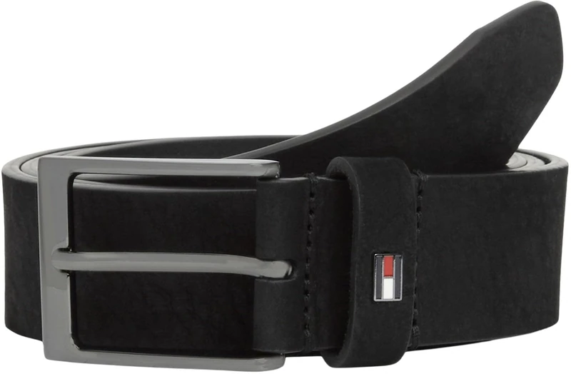 Tommy Hilfiger Men’s Belt Layton 3.5 cm in Leather, Black (Black), 39.4 inches