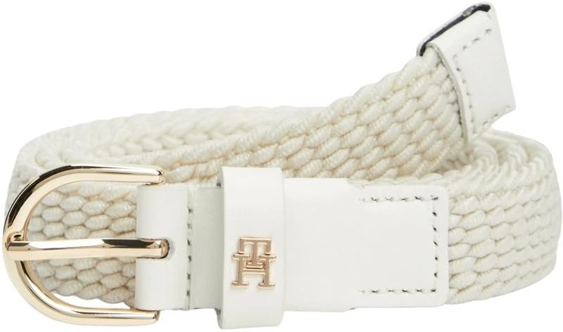 Tommy Hilfiger Women's Essential Effortless 2.5 Elastic Aw0Aw17973 Adjustable Belt, BEIGE, 90 - Image 1