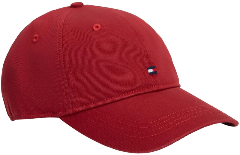 Tommy Hilfiger Men's Th Flag Soft 6 Panel Cap AM0AM14099 Cap, RED, One Size