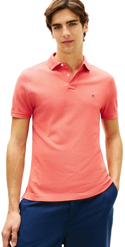 Tommy Hilfiger Men's 1985 Regular Polo MW0MW17770 S/S Polo, RED, S