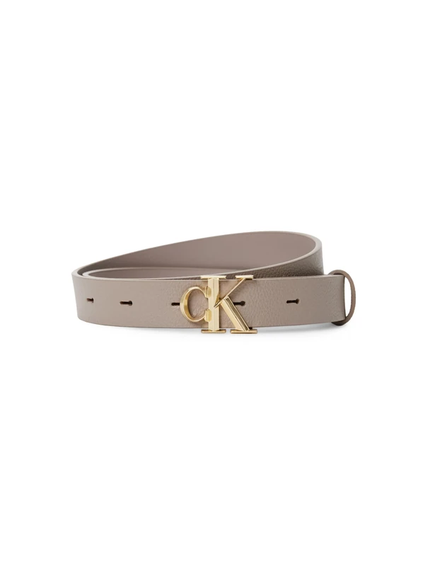 Calvin Klein Women’s Belt Buckle 2.5 cm in Leather, Brown (Dessert Taupe/Antique Light Gold), 49.2 inches - Image 1