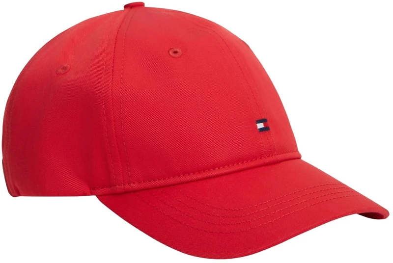 Tommy Hilfiger Women's Th Flag Soft 6 Panel Cap Aw0Aw17781 Cap, RED, One Size - Image 1