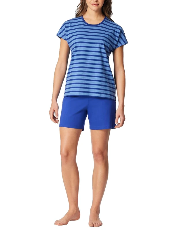 Schiesser Women's Casual Essentials Pajama Set, Aqua, 18