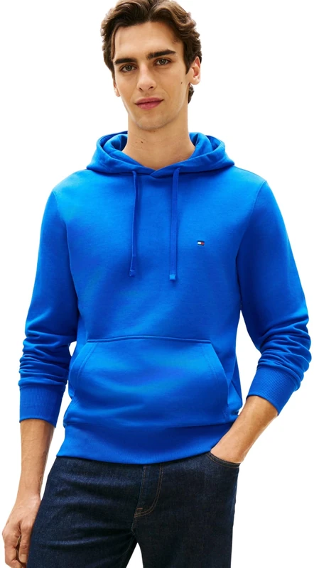 Tommy Hilfiger Men's Essential Terry Hoody MW0MW37235 Pullover Hoodie, BLUE, XS