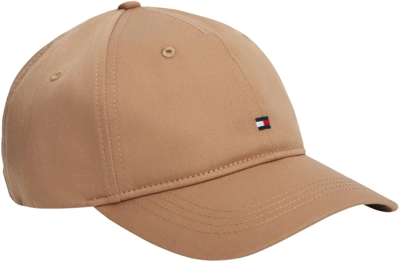 Tommy Hilfiger Women's Th Flag Soft 6 Panel Cap Aw0Aw17781 Cap, Khaki, One Size - Image 1