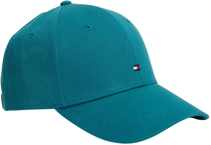 Tommy Hilfiger Men's Th Flag Cotton 6 Panel Cap Am0Am13008 Cap, Green, One Size