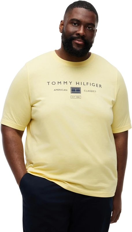 Tommy Hilfiger Men's Bt-Brand Love Mono Stack Tee-B MW0MW44053 S/S T-Shirt, Yellow, 3XL - Image 1