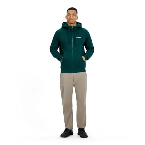 Berghaus Men's Logo Full Zipped Hoodie Jacket, Off Peak Green, XS