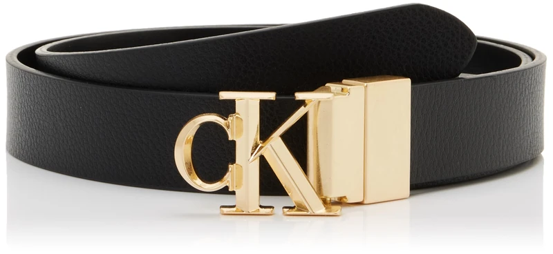Calvin KleinWomen'sFacted Ck Buckle 25Mm ReV Adj M Lv04F7044GBelts, BLACK, 75 - Image 1