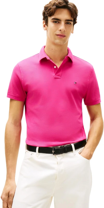 Tommy Hilfiger Men's 1985 Regular Polo MW0MW17770 S/S Polo, Pink, S