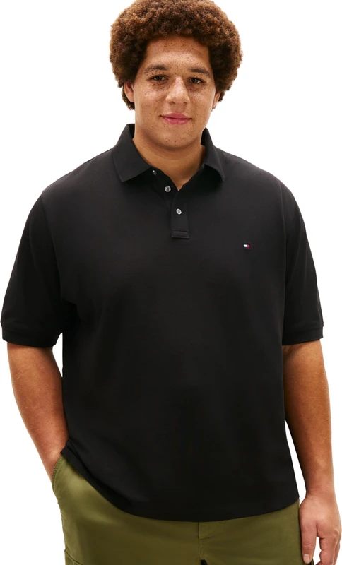 Tommy Hilfiger Men's Bt -1985 Regular Polo -B MW0MW44073 S/S Polo, Black, 5XL