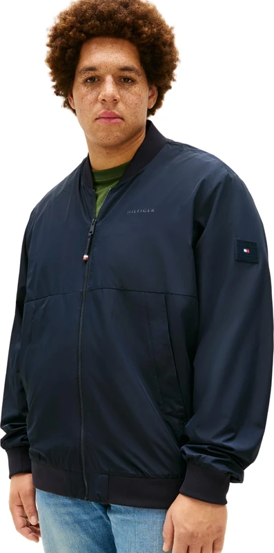 Tommy Hilfiger Men's Bt-Branded Bomber-B MW0MW44050 Bomber Jacket, BLUE, 3XL