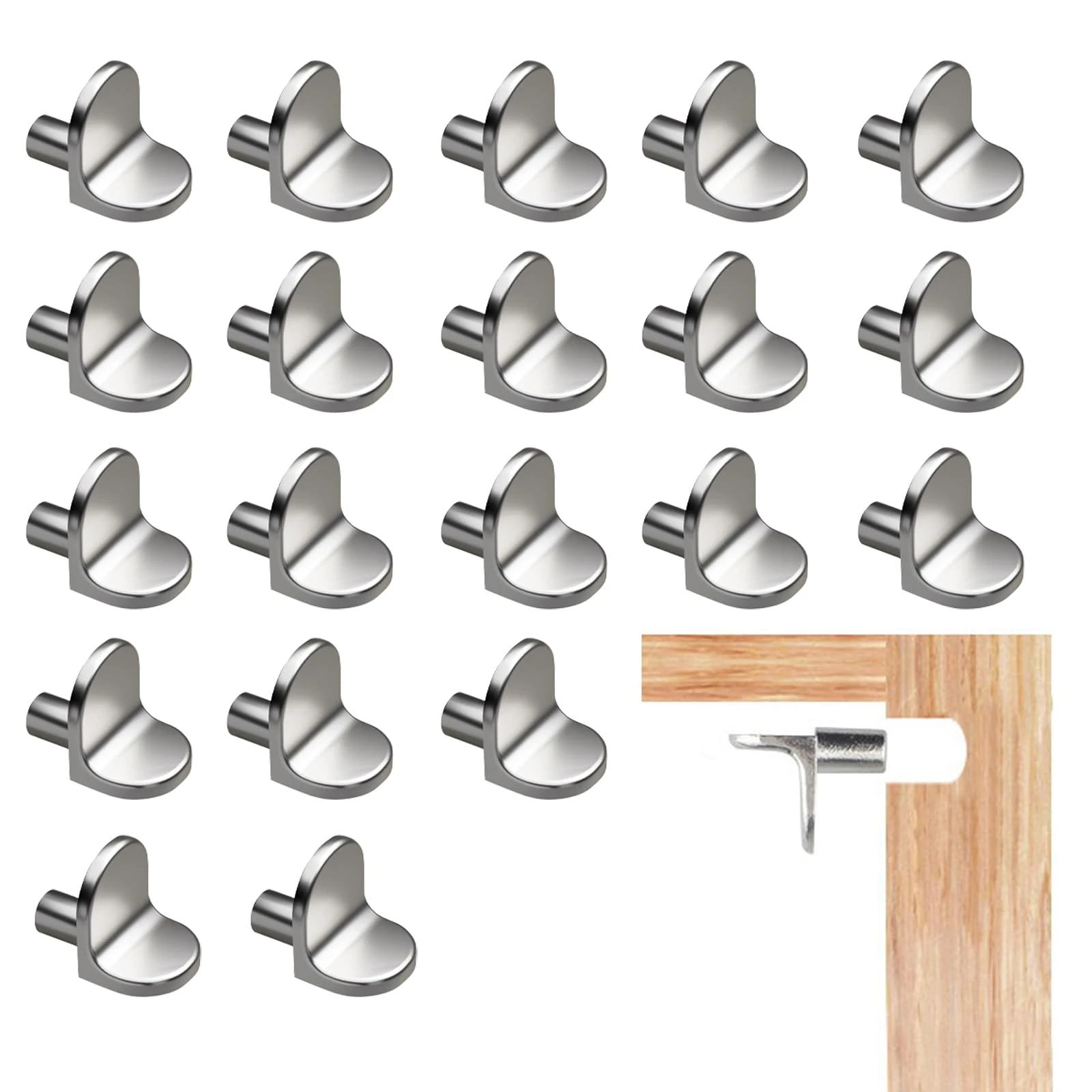 Hao Zhu for Kitchen Cabinet Bookcase Closet Wardrobe Cupboard Wood Glass Shelves Supports - Silver