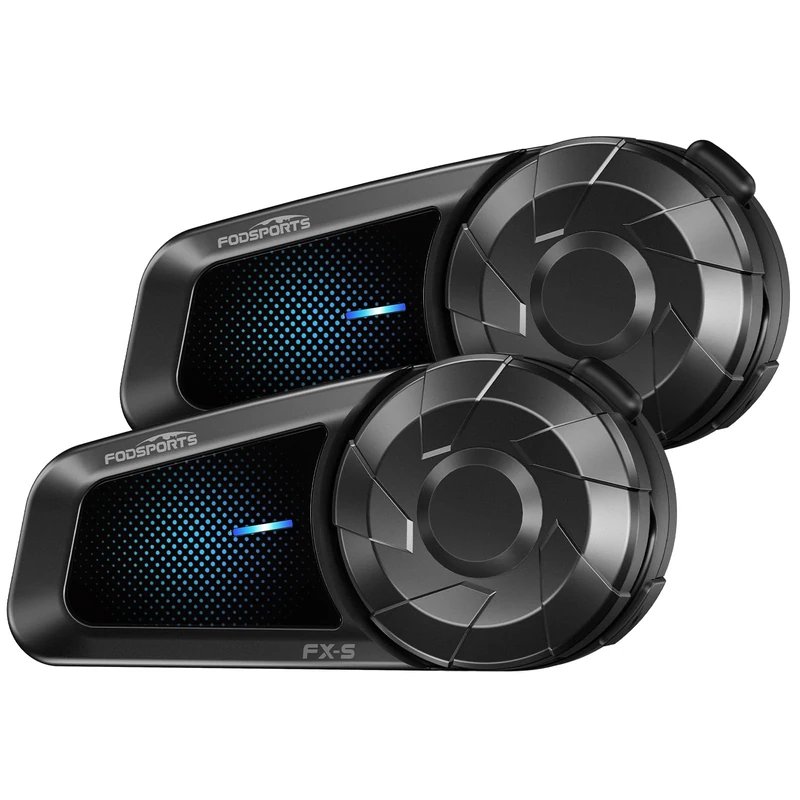Fodsports FX-S Moto Duo Intercom for 2 Helmets, Bluetooth 5.4 Motorcycle Intercom, IP67 Waterproof Communication System, Universal Pairing, Handsfree Automatic/Manual - Image 1