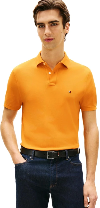 Tommy Hilfiger Men's 1985 Regular Polo MW0MW17770 S/S Polo, Orange, L