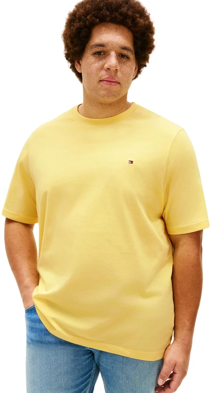 Tommy Hilfiger Men's Bt-Ess Seasonal Reg Solid Tee-B MW0MW41233 S/S T-Shirt, Yellow, 3XL