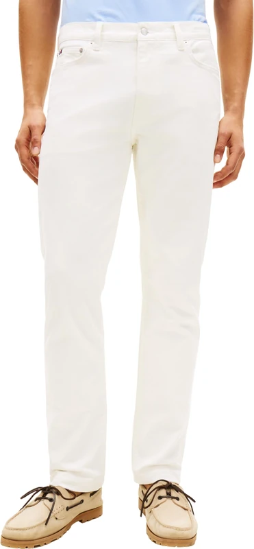 Tommy Hilfiger Men's Jeans Slim Straight Denton with Stretch, White (White), 36W/30L