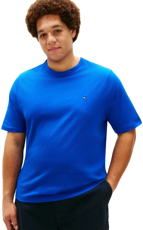 Tommy Hilfiger Men's Bt-Ess Seasonal Reg Solid Tee-B MW0MW41233 S/S T-Shirt, Blue, 3XL