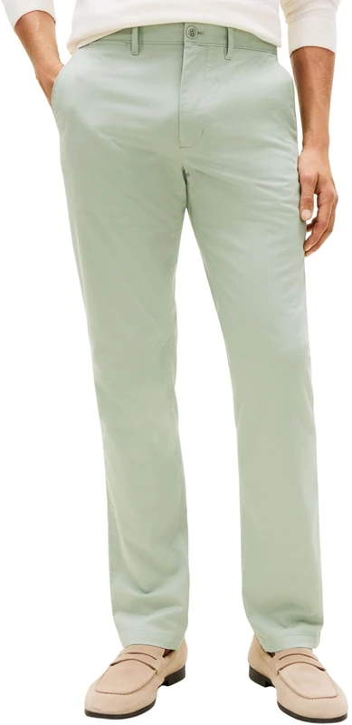 Tommy Hilfiger Men's Chinos Core Denton Essential Twill Straight Fit, Turquoise (Minty Grey), 40W/30L