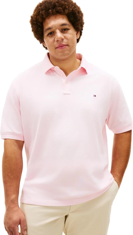 Tommy Hilfiger Men's Bt -1985 Regular Polo -B MW0MW44073 S/S Polo, Pink, 4XL - Image 1