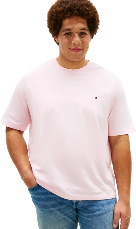 Tommy Hilfiger Men's Bt-Ess Seasonal Reg Solid Tee-B MW0MW41233 S/S T-Shirt, Pink, 3XL