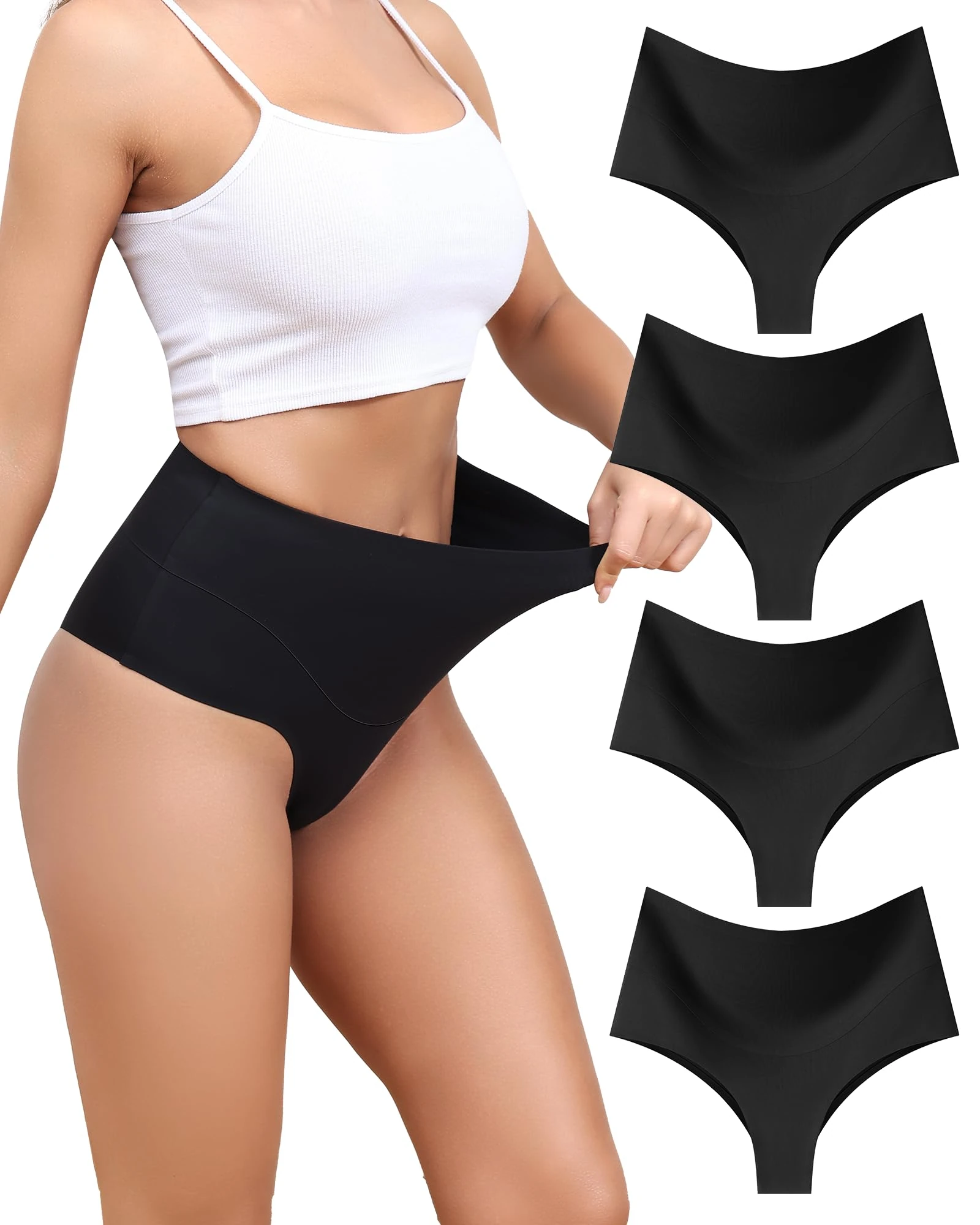 Levao Tummy Control Thong Shapewear for Women High Waist Knickers Underwear Thongs String Body Shaper Seamless Slimming Shaping Tanga Pants