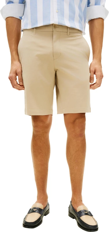 Tommy Hilfiger Men’s Chino Shorts Denton Twill in Stretch Cotton, Beige (Sandalwood), 40W