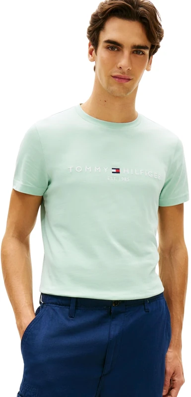 Tommy Hilfiger Men's Tommy Logo Tee MW0MW11797 S/S T-Shirt, Green, S