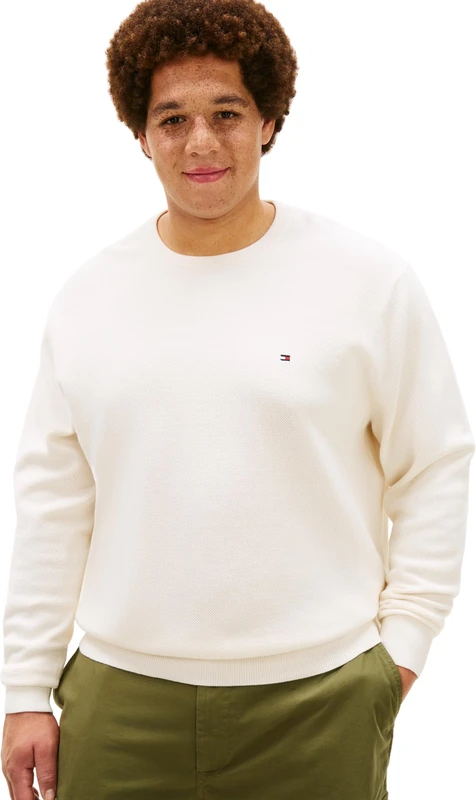 Tommy Hilfiger Men's Bt-Essential Structure Crew Neck MW0MW44085 Pullover Sweater, Yellow, 5XL