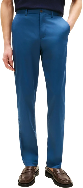 Tommy Hilfiger Men’s Chinos Core Harlem Essential Twill Relaxed Fit, Blue (Blue Jean), 32W/28L