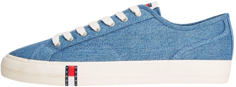 Tommy Jeans Men’s Canvas Trainers Archive Denim with Logo, Blue (Denim), 10.5