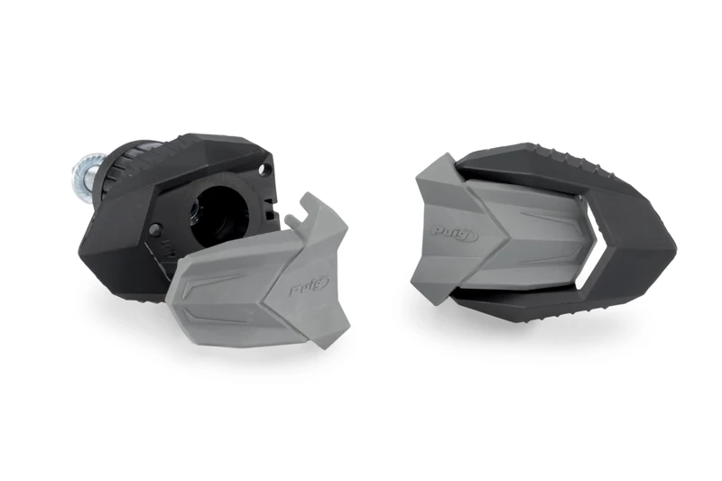 engine protectors, puig 22392N, nylon crash pads, honda accessories, chassis guard, knee grip pad, side protector, compact design, r19 puig black, full motorcycle protection