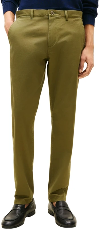 Tommy Hilfiger Men’s Chinos Core Harlem Essential Twill Relaxed Fit, Green (Dark Artichoke), 34W/34L