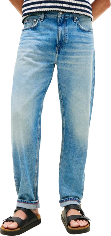 Tommy Hilfiger Men's Regular Tapered Harlem Taj Blue MW0MW42326 Tapered, Denim, 33W / 30L