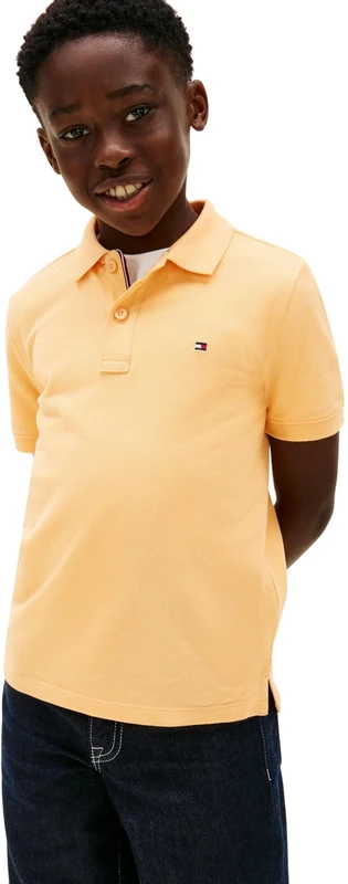 Tommy Hilfiger Boy's Flag Polo Ss KB0KB09103 Polos, Orange (Faded Sun Kiss), 8 Years