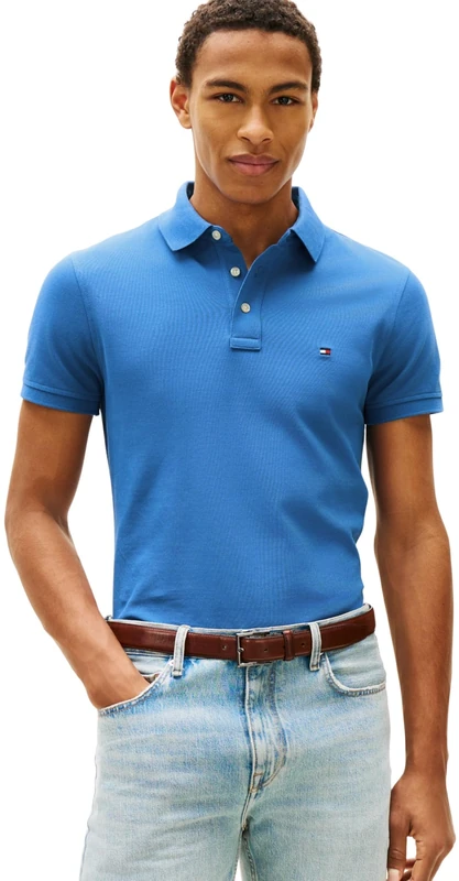 Tommy Hilfiger Men's 1985 Slim Polo MW0MW17771 S/S Polo, Blue, M