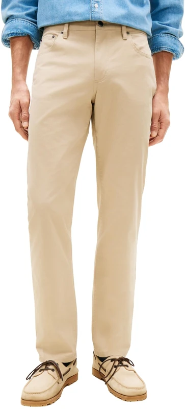 Tommy Hilfiger Men's Chinos Core Denton Essential Twill Straight Fit, Beige (Sandalwood), 35W/36L