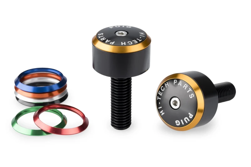 handlebar bar ends, puig 22280N, motorcycle accessories, aluminum handlebar, puig hi-tech, motorcycle tuning, black bar end, motorcycle customization, interchangeable rings, sport handlebar