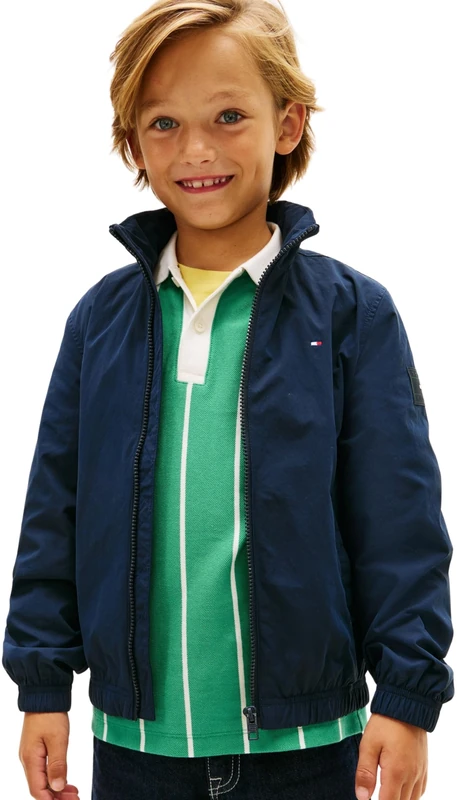 Tommy Hilfiger Boy's Essential Jacket KB0KB10396 Jackets, BLUE (Dark Night Navy), 10 Years