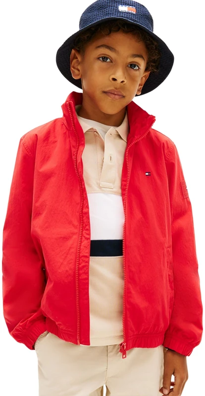 Tommy Hilfiger Boy's Essential Jacket KB0KB10396 Jackets, RED (Rapid Red), 12 Years