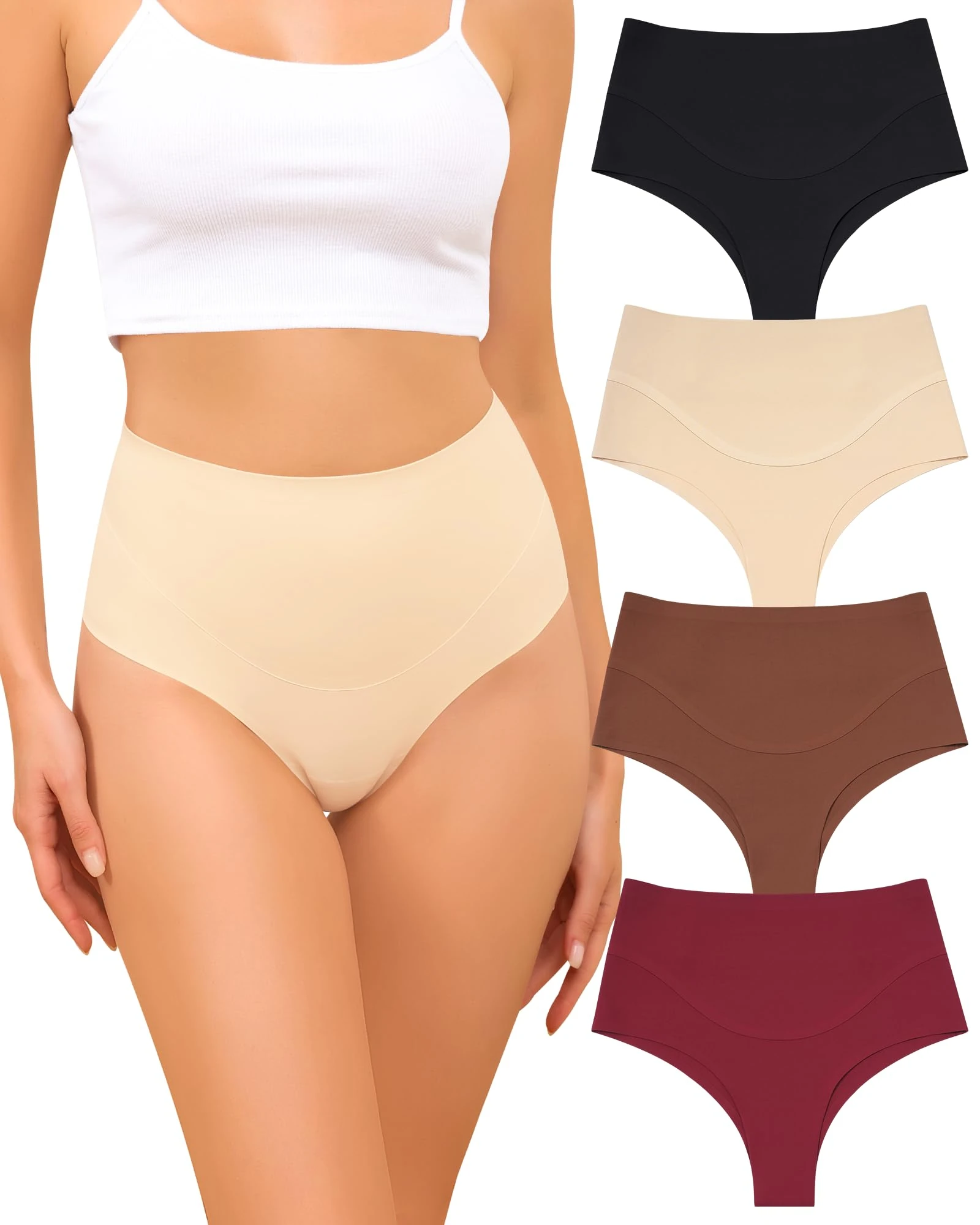 Levao Tummy Control Thong Shapewear for Women High Waist Knickers Underwear Thongs String Body Shaper Seamless Slimming Shaping Tanga Pants