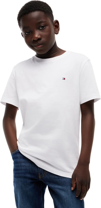 Tommy Hilfiger Boy's Essential Archive Fit Tee Ss KB0KB09646 Other Tops, White (White), 8 Years