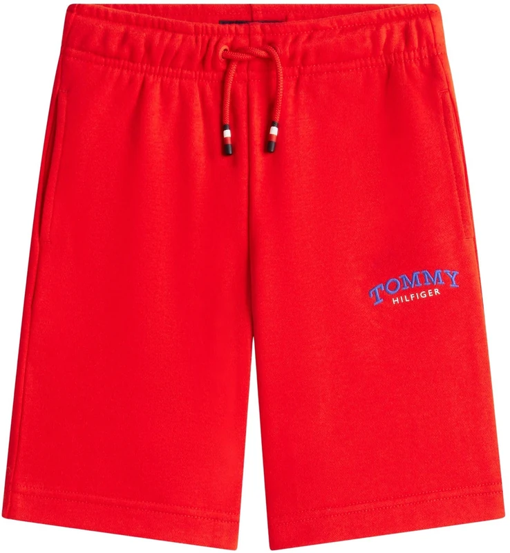 Tommy Hilfiger Boy's Monotype Graphic Sweatshort KB0KB10242 Shorts, RED (Rapid Red), 14 Years