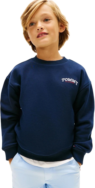 Tommy Hilfiger Boy's Monotype Graphic Sweatshirt KB0KB10255 Sweatshirts, BLUE (Dark Night Navy), 16 Years