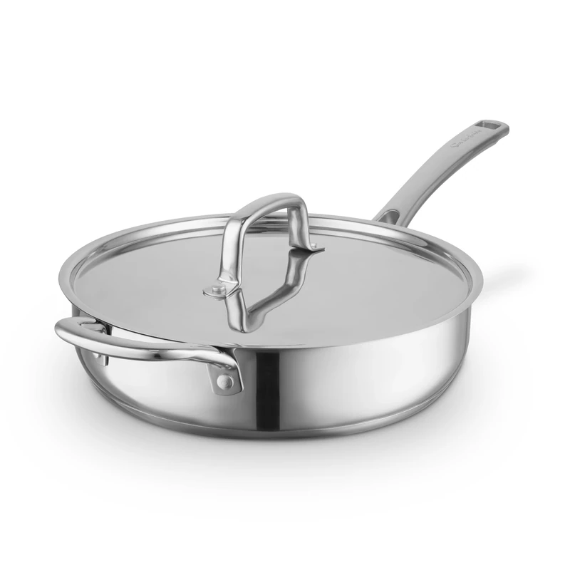 Sur La Table 28cm Multi-Pan with Lid, Riveted Steel Handle, Helper Handle, Induction Compatible, Stainless Steel