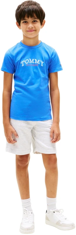 Tommy Hilfiger Boy's Monotype Graphic Tee Short Set KB0KB10290 Apparel Sets, BLUE (Empire Blue), 10 Years
