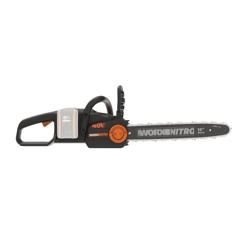 Worx WG385E.9 40V PowerShare Cordless 40cm Brushless Chainsaw, 45cc Equivalent Power Bare Unit (no Battery or Charger)